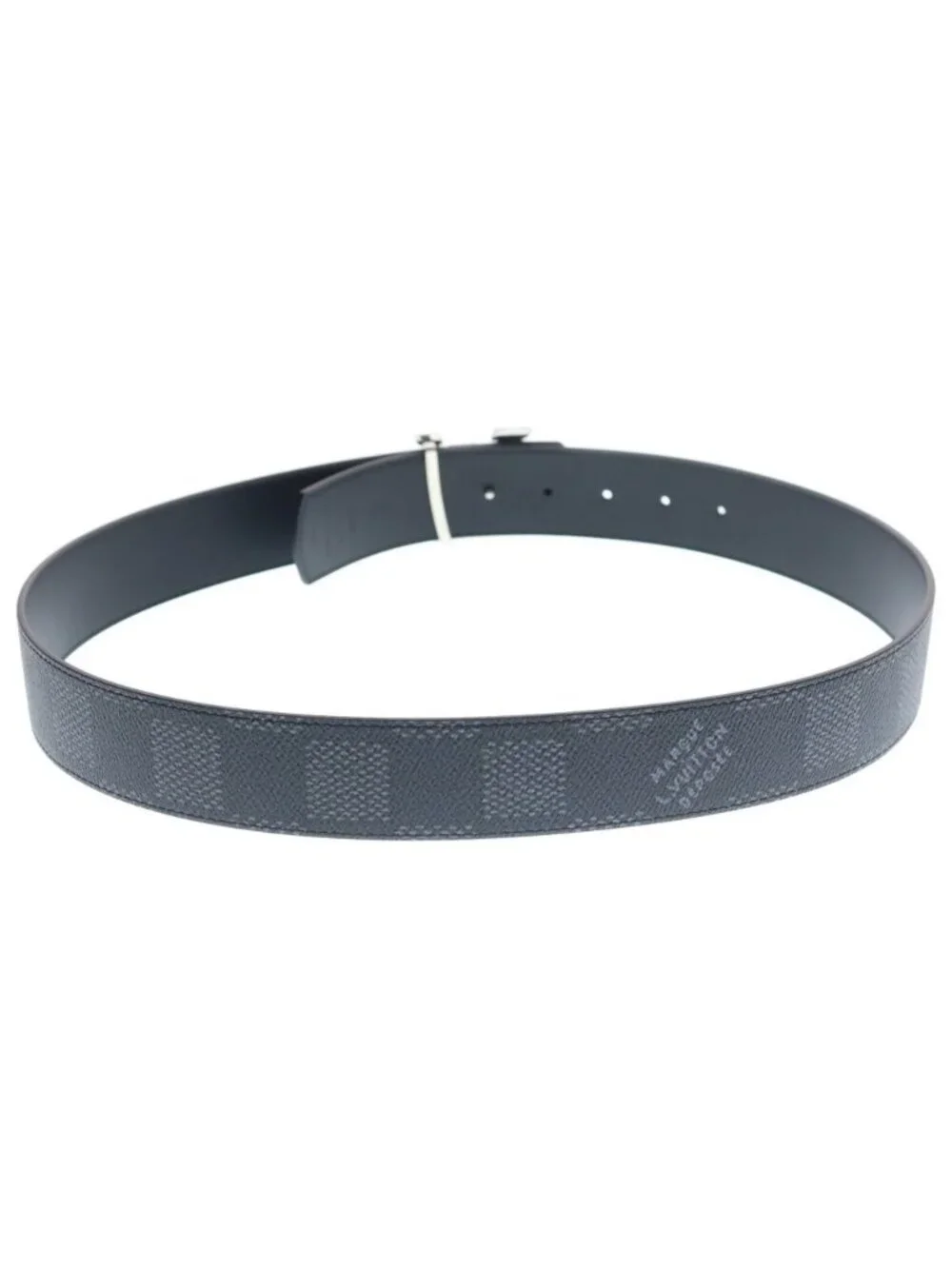 Louis Vuitton Damier Heritage LV Dimension 40 Reversible Leather Belt Silver